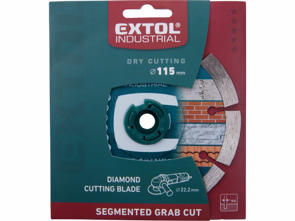 Kotúč rezný diamantový Grab Cut, 115mm, EXTOL INDUSTRIAL