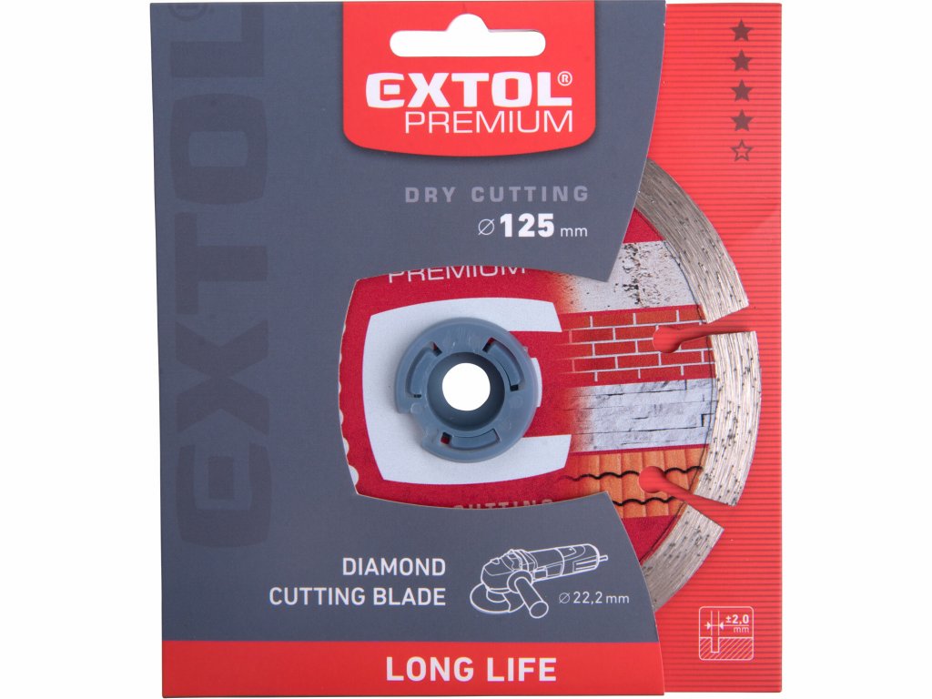 Kotúč rezný diamantový segmentový Long Life, 125mm, EXTOL PREMIUM