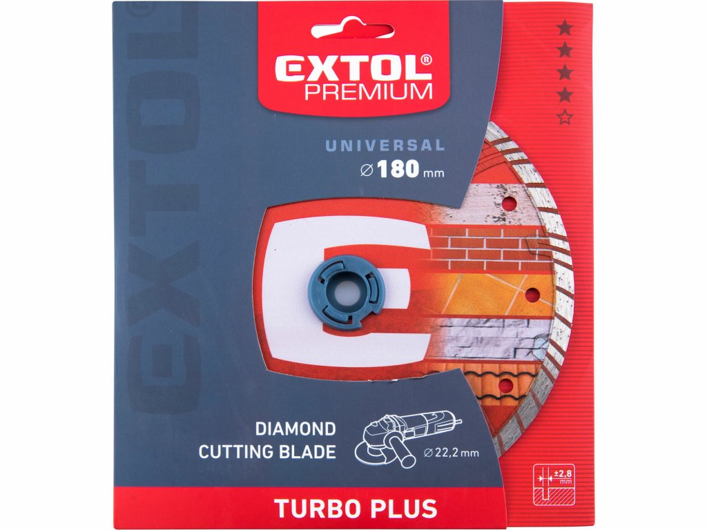 Kotúč rezný diamantový Turbo plus, Ø180mm, EXTOL PREMIUM