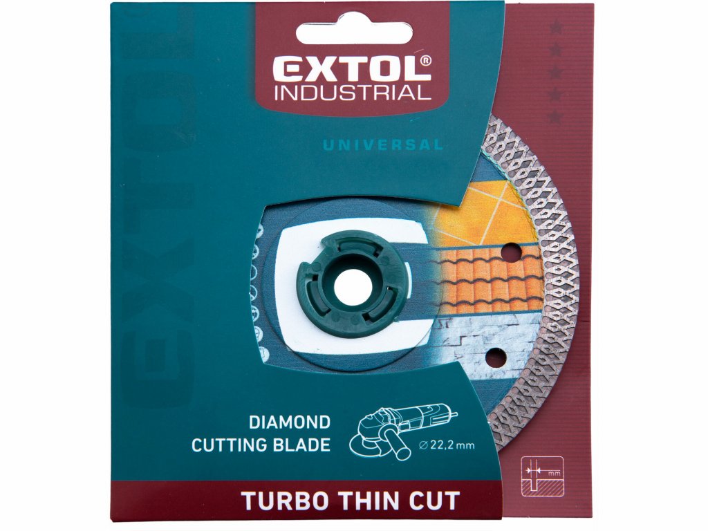 Kotúč rezný diamantový Turbo Thin Cut, 150mm, suché aj mokré rezanie, EXTOL INDUSTRIAL