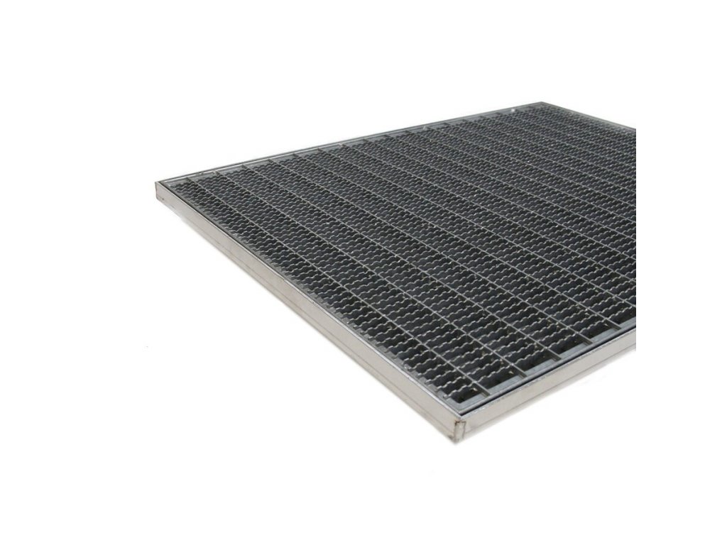 Kovová vonkajšia čistiaca vstupná rohož s odtokovou vaňou FLOMA SteelMat - 60 x 80 x 2,5 cm