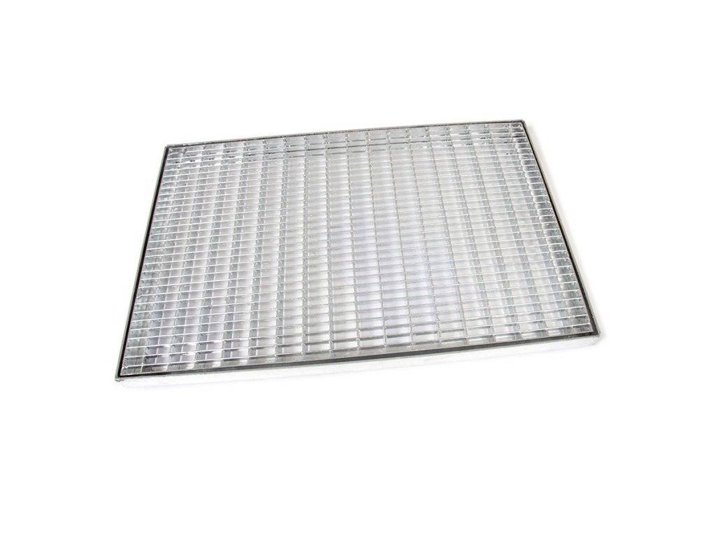 Kovová vonkajšia čistiaca vstupná rohož s rámom FLOMA Grid - 50 x 100 x 3,3 cm