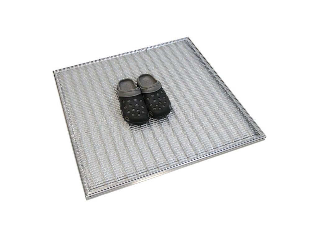 Kovová vonkajšia čistiaca vstupná rohož s rámom FLOMA SteelMat - 80 x 80 x 2,5 cm