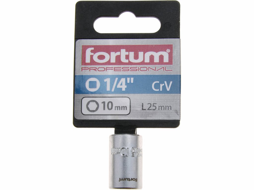 Kľúč nástrčný, 10mm, 1/4”, FORTUM