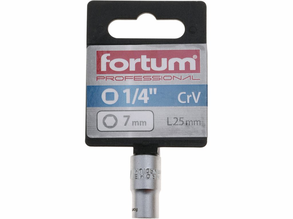 Kľúč nástrčný, 7mm, 1/4”, FORTUM