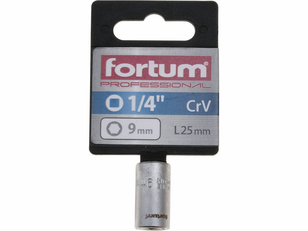 Kľúč nástrčný, 9mm, 1/4”, FORTUM