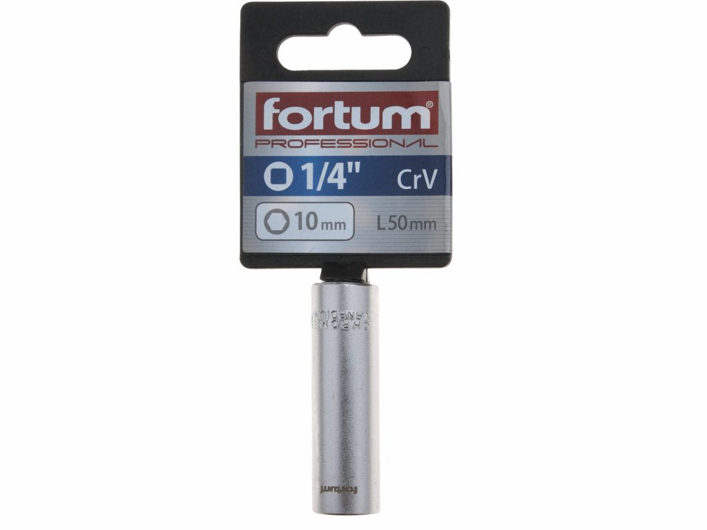 Kľúč nástrčný predĺžený, 10mm, 1/4”, FORTUM