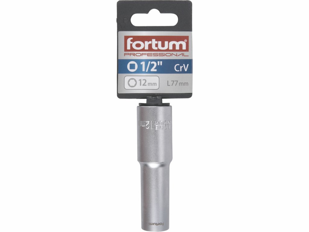 Kľúč nástrčný predĺžený, 12mm, 1/2”, FORTUM