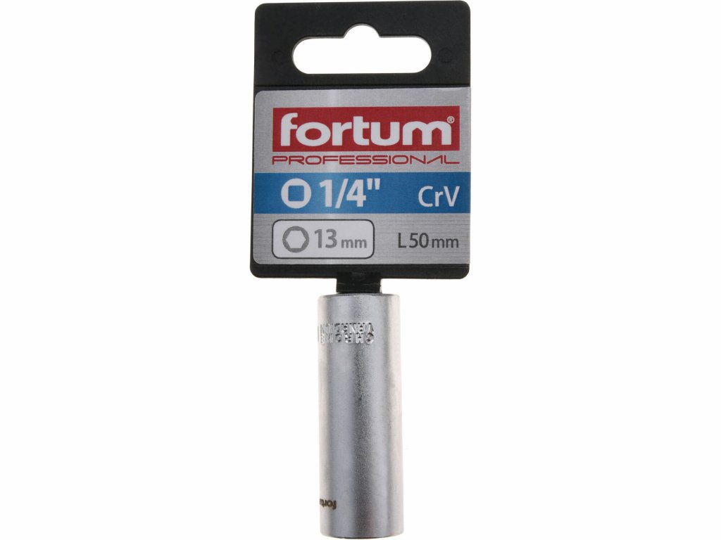 Kľúč nástrčný predĺžený, 13mm, 1/4”, FORTUM