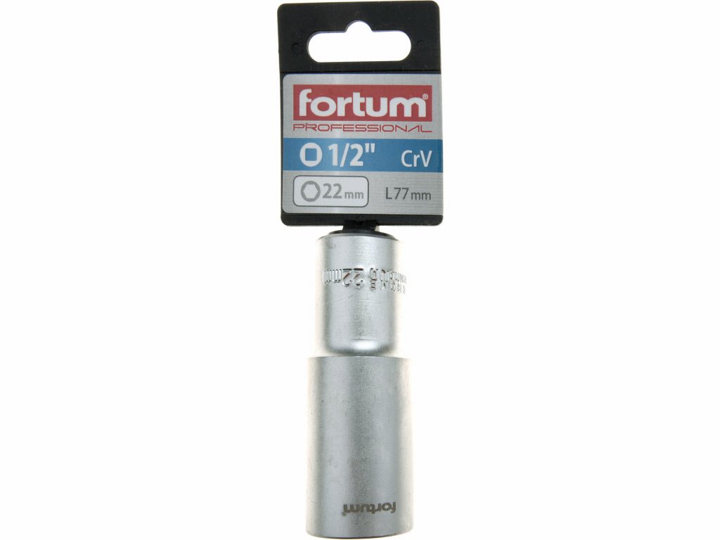 Kľúč nástrčný predĺžený, 22mm, 1/2”, FORTUM