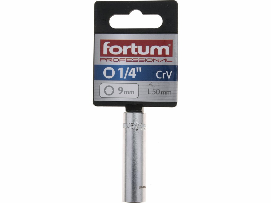 Kľúč nástrčný predĺžený, 9mm, 1/4”, FORTUM