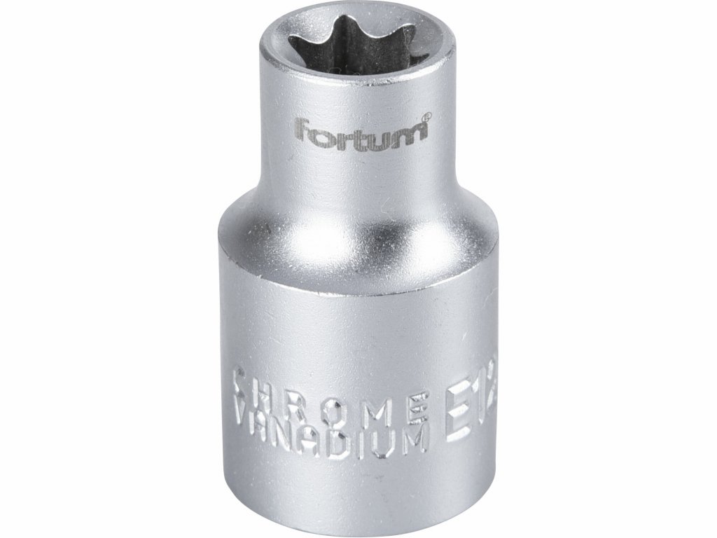 Kľúč nástrčný TORX, E12, 1/2”, FORTUM