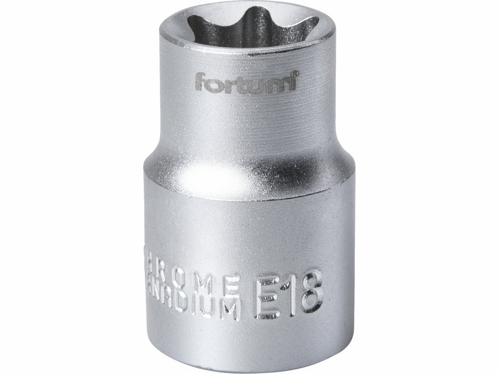 Kľúč nástrčný TORX, E18, 1/2”, FORTUM