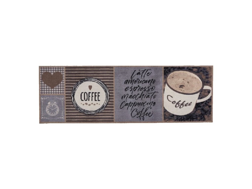 Kuchynský prateľný koberec FLOMA Coffee - 50 x 150 x 0,5 cm