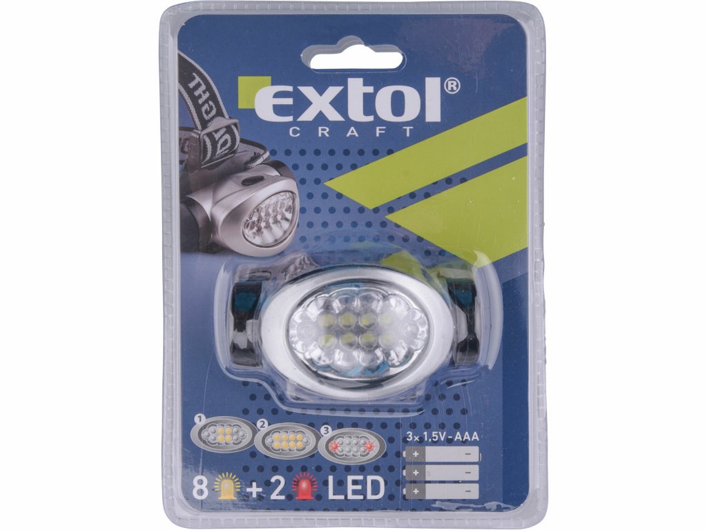 Lampa čelovka, 8x LED, 3 stupne svietivosti, EXTOL CRAFT