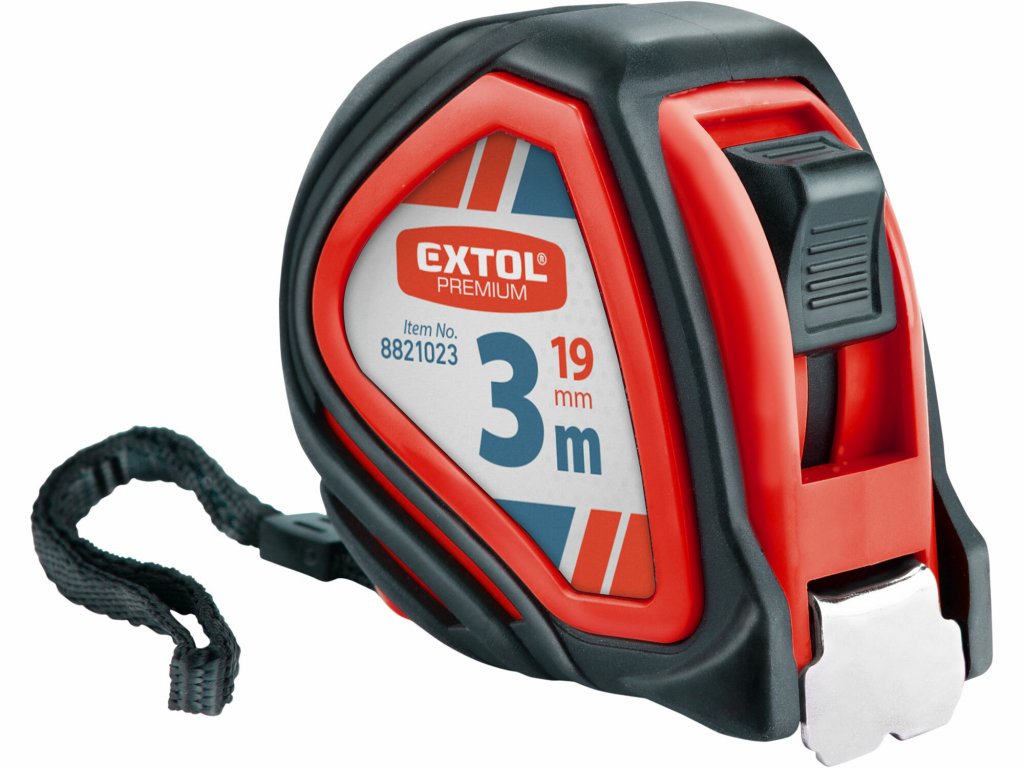 Meter zvinovací, 3m, šírka pásu 19mm, EXTOL PREMIUM