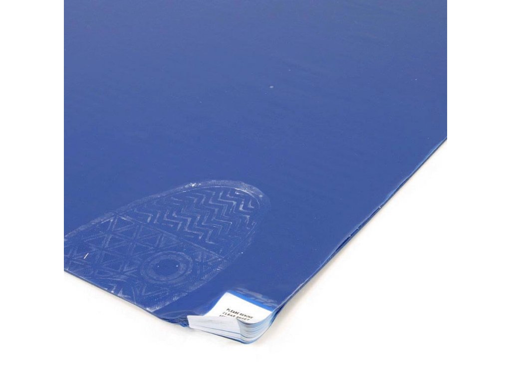 Modrá lepiaca dezinfekčná dekontaminačná rohož Sticky Mat, FLOMA - 45 x 115 cm - 30 listov