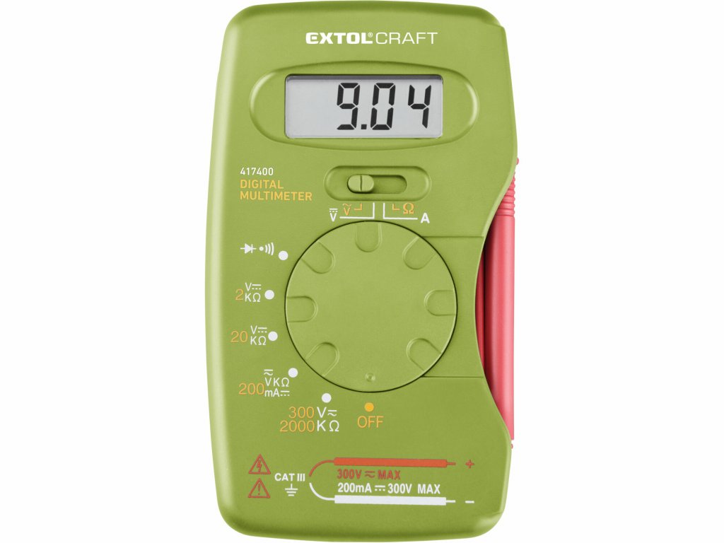 Multimeter digitálny s automatickou voľbou rozsahov, EXTOL CRAFT