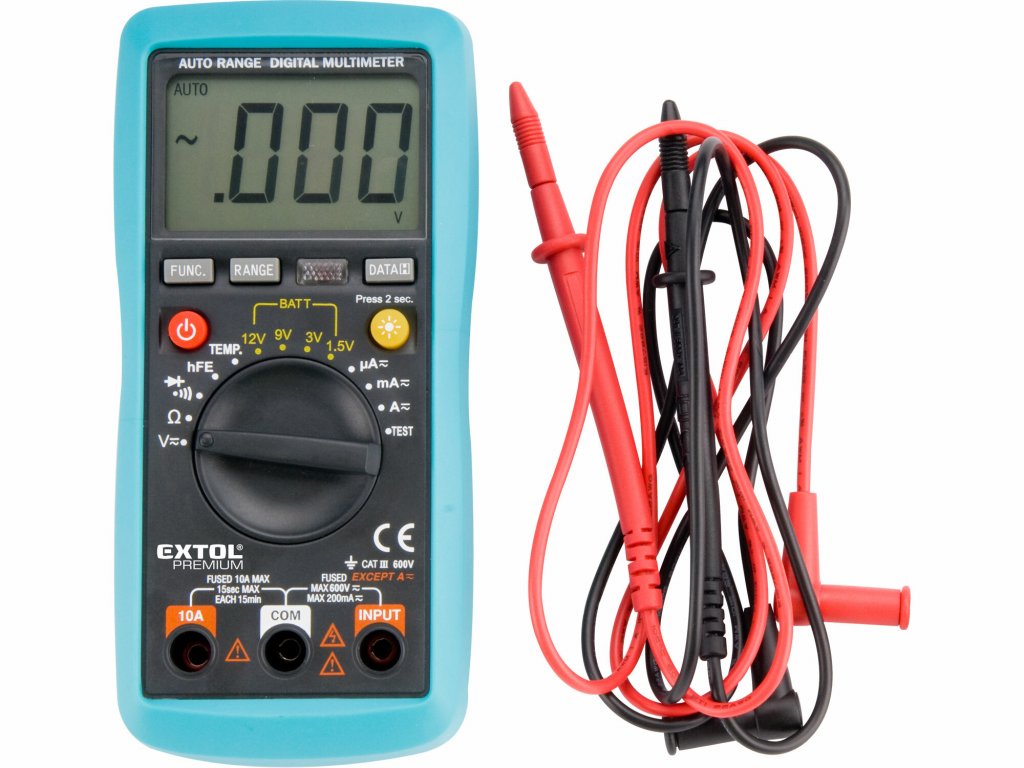 Multimeter digitálny s automatickou voľbou rozsahov, EXTOL PREMIUM