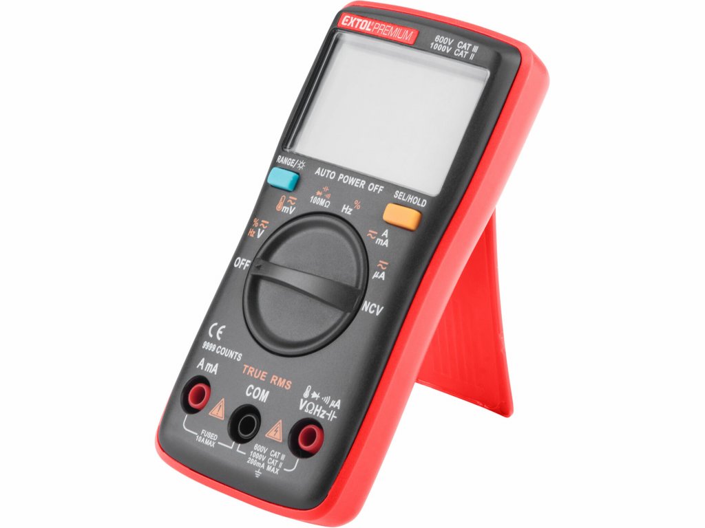 Multimeter digitálny s automatickou voľbou rozsahov,True RMS, max. 750V/1000V AC/DC, EXTOL PREMIUM