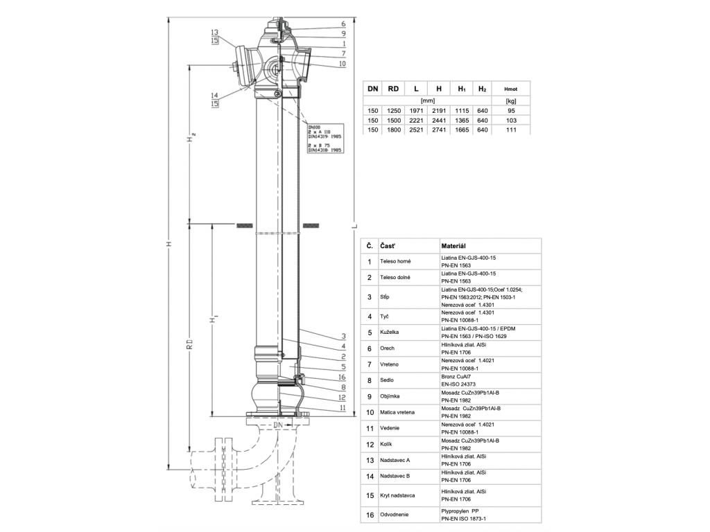 Nadzemný hydrant 8855 DN150