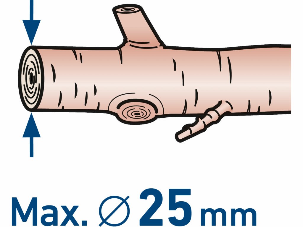 Nožnice na konáre akumulátorové bezuhlíkové, 20V, 1x 2Ah Li-ion, 2A nabíjačka, max. 25mm, EXTOL CRAF