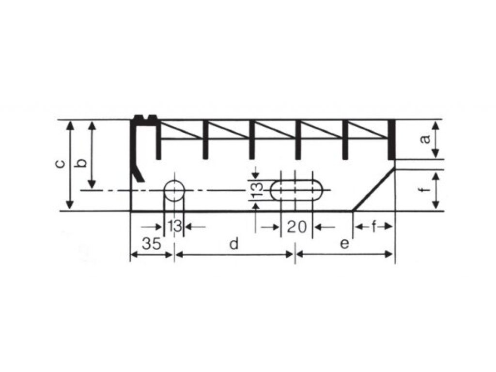 Oceľová pozinkovaná zváraná schodnica (30/2, 34/38) FLOMA SteelStep - 80 x 24 x 3 cm