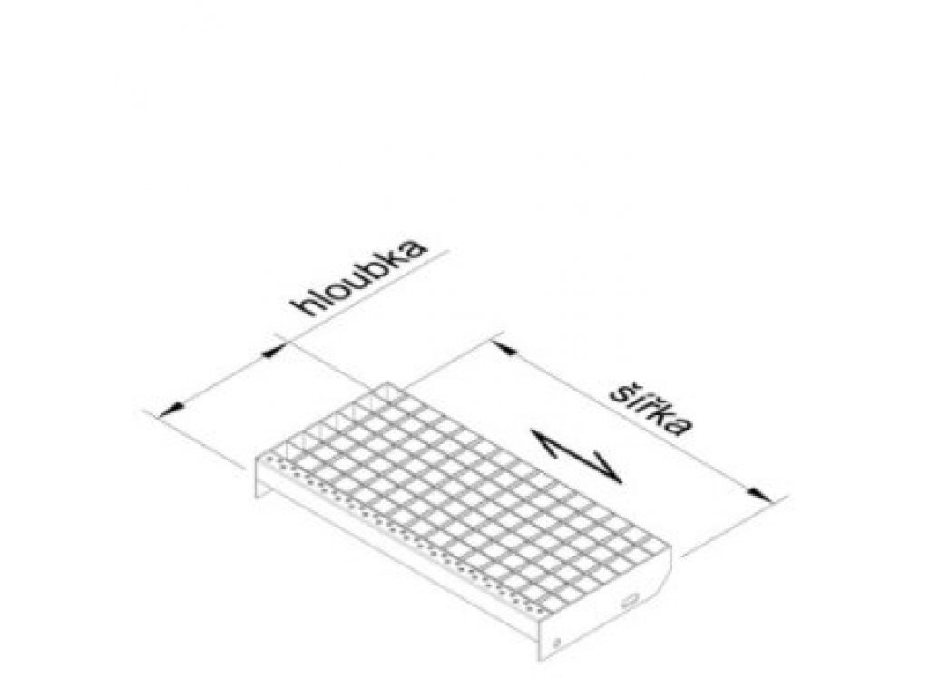 Oceľová pozinkovaná zváraná schodnica (30/2, 34/38) FLOMA SteelStep - 80 x 27 x 3 cm