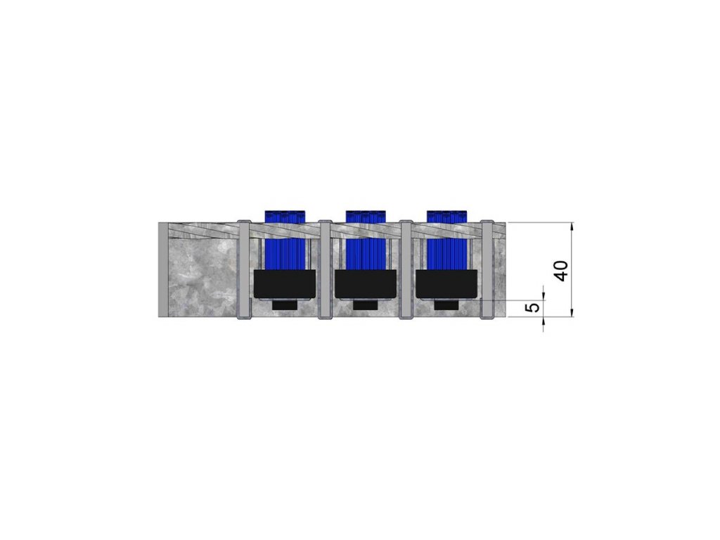 Oceľový extra odolný čistiaci kefový pozinkovaný podlahový rošt pre vysokozdvižné vozíky FLOMA Economic - 60 x 79,3 x 4 cm