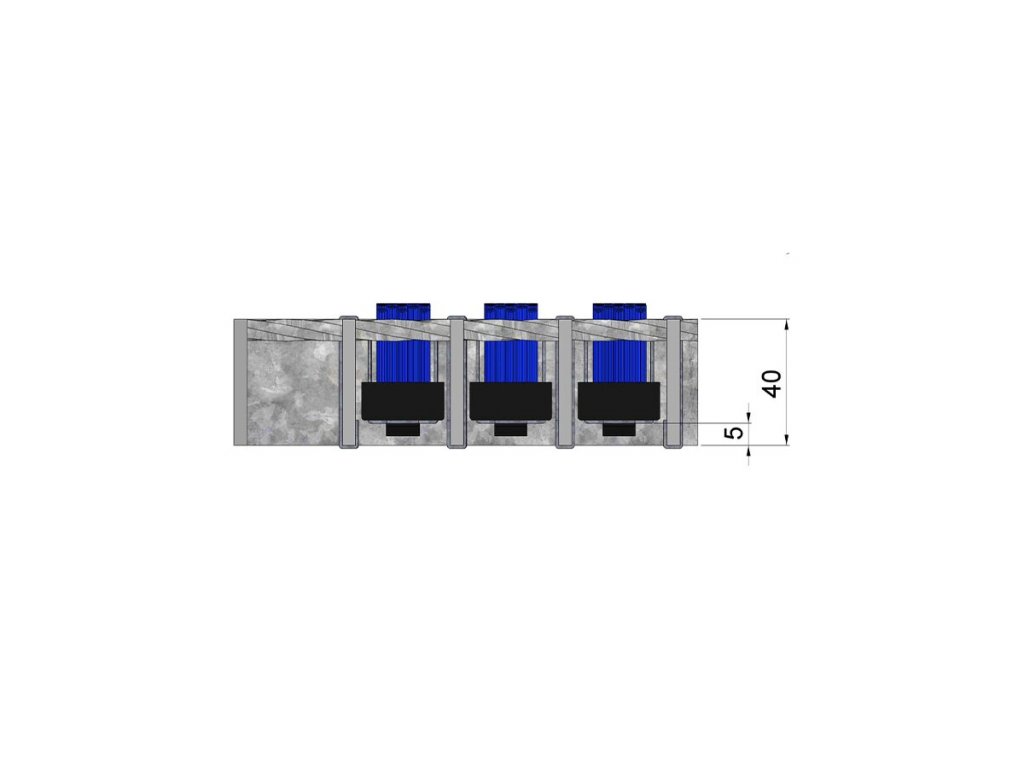 Oceľový extra odolný čistiaci kefový pozinkovaný podlahový rošt pre vysokozdvižné vozíky FLOMA Standard - 60 x 79,3 x 4 cm