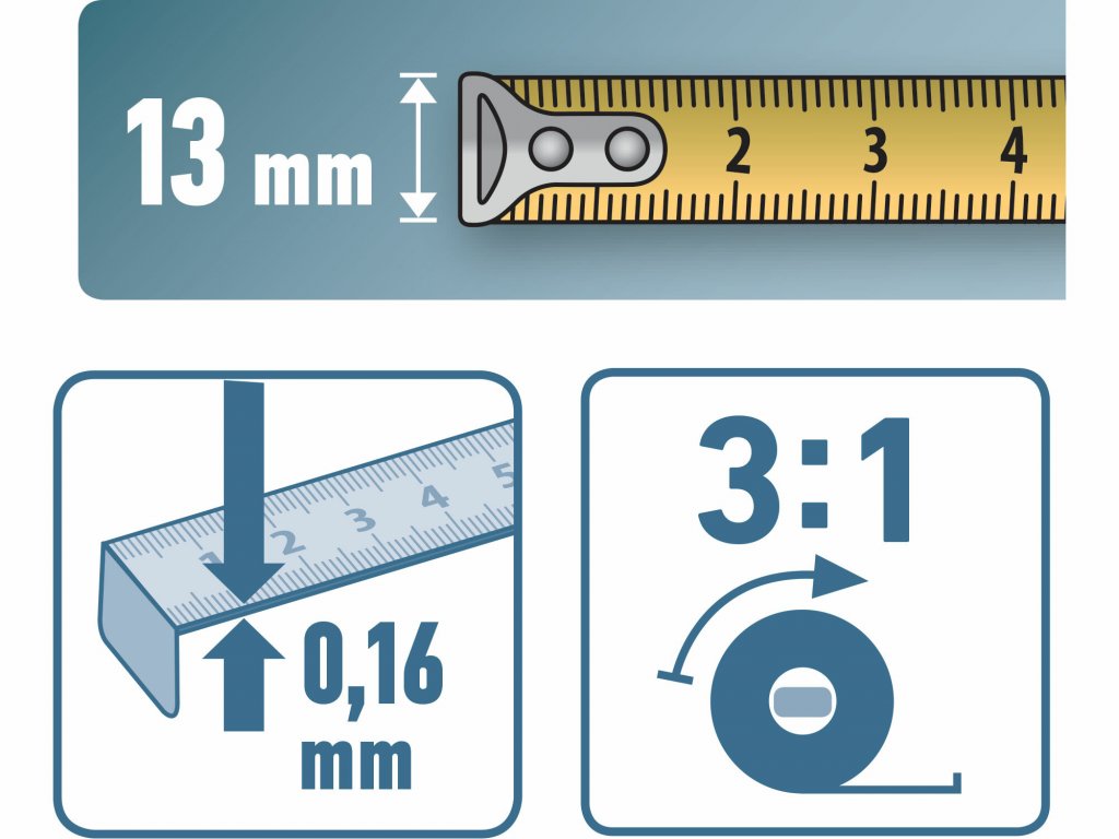 Pásmo meracie oceľové, 20m, šírka pásma 13mm, EXTOL PREMIUM