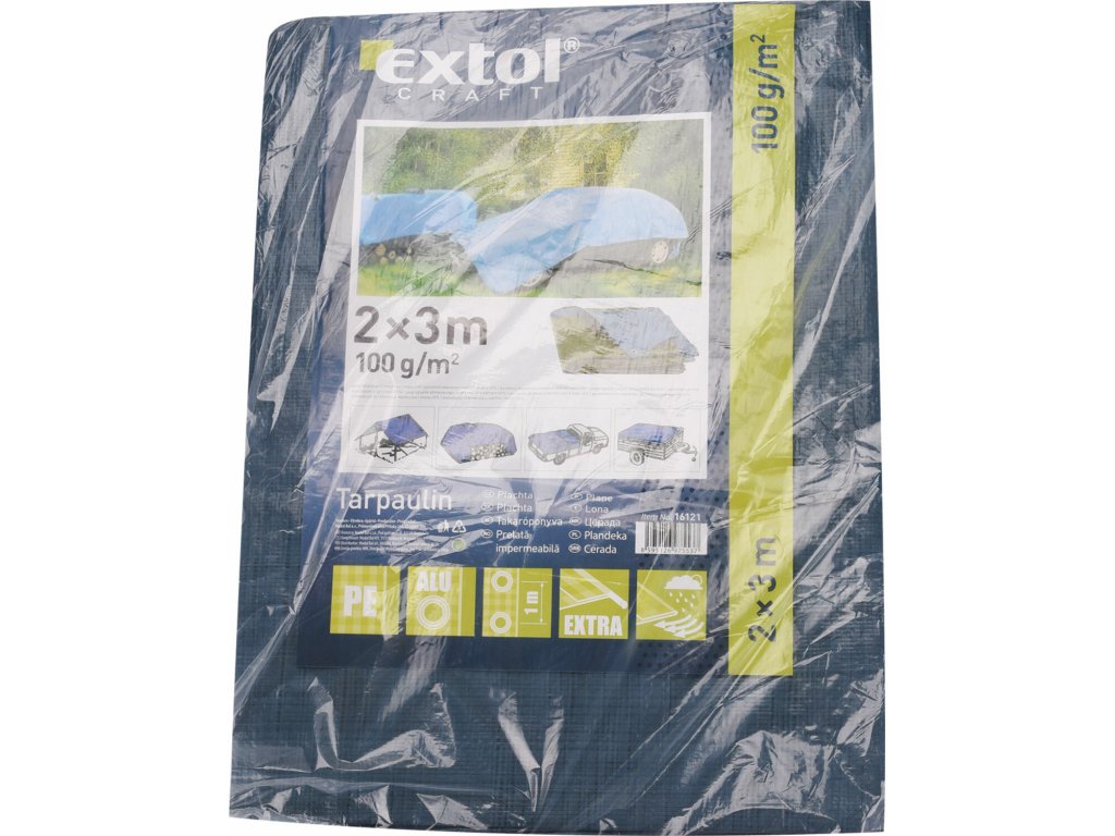 Plachta zakrývacia PE 100g/m², 2x7m, PE, EXTOL CRAFT