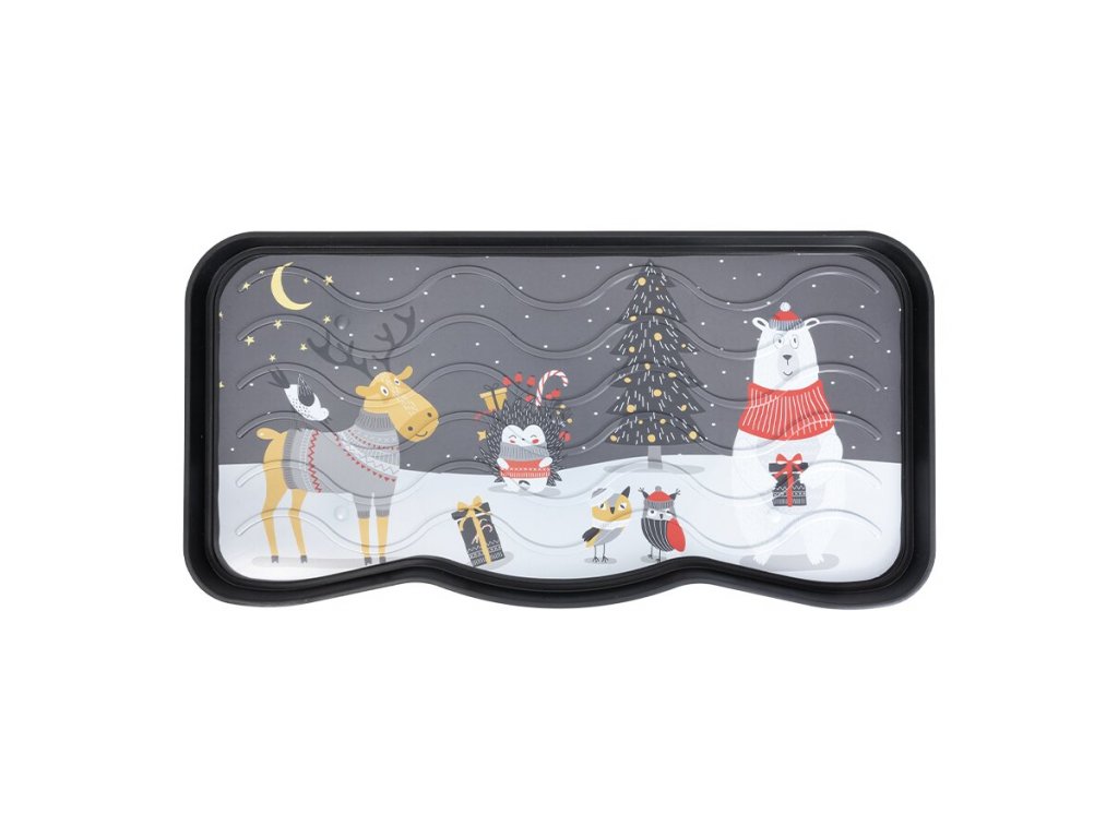 Plastový odkvapkávač na topánky FLOMA Night Xmas Party - 38 x 75 x 2,1 cm