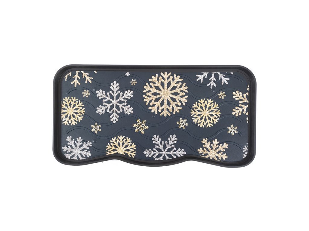 Plastový odkvapkávač na topánky FLOMA Sparkle Snowflakes - 38 x 75 x 2,1 cm