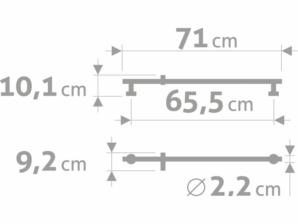 Posuvný držiak na sprchu, dĺžka 706mm, antikoro, FRESHHH