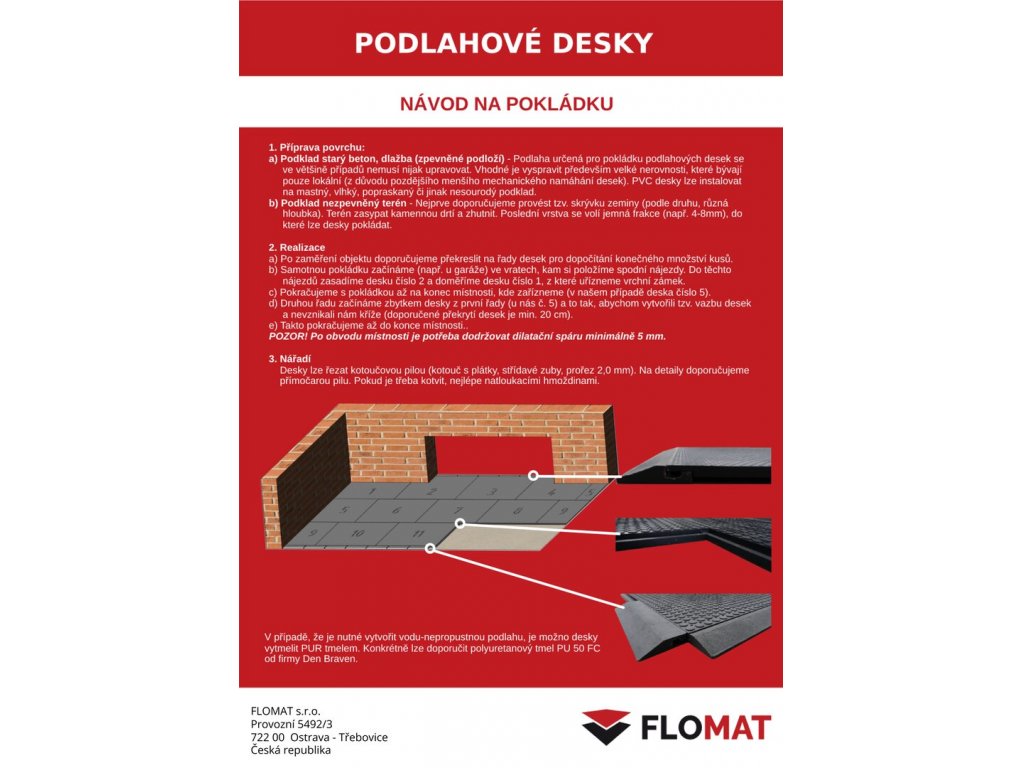 PVC vinylová univerzálna obojstranná záťažová podlahová doska FLOMA U800 (Bfl-S1) - 120 x 80 x 2,3 cm