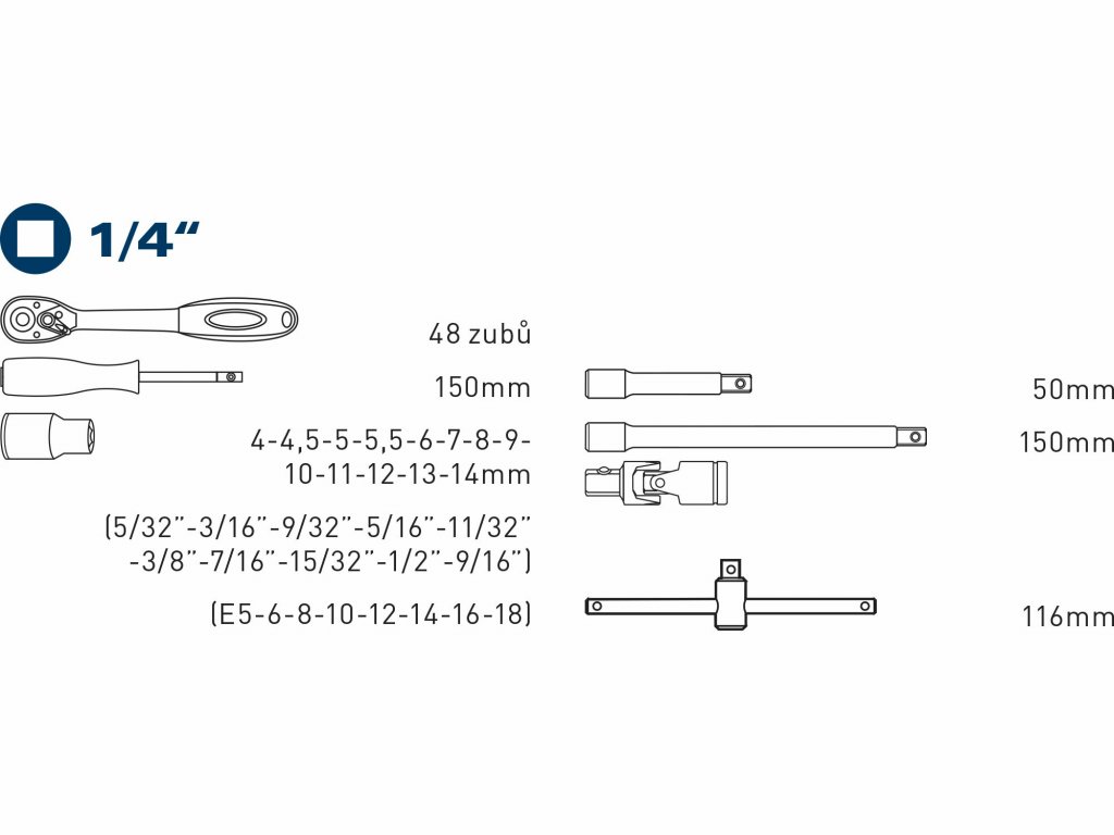 Sada nástrčných kľúčov Multi-lock, 19-dielna, FORTUM