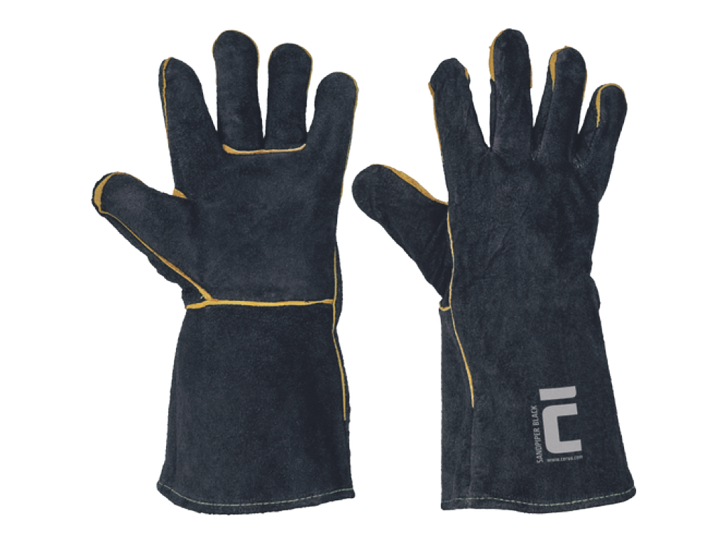 SANDPIPER BLACK rukavice celokožené