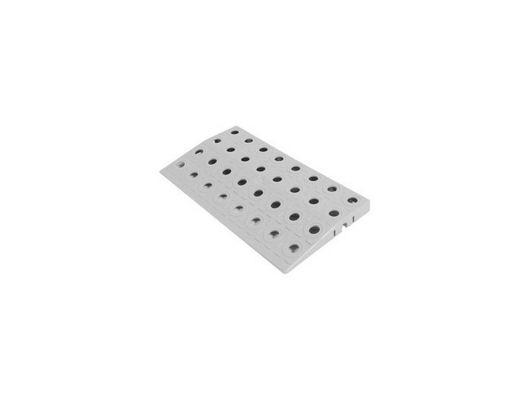 Šedý polyetylénový nájazd AvaTile AT-STD - 25 x 13,7 x 1,6 cm