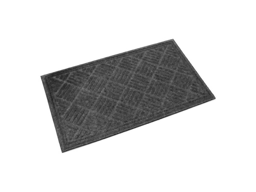 Sivá textilná gumová čistiaca vstupná rohož FLOMA Parquet - 45 x 75 x 1,1 cm