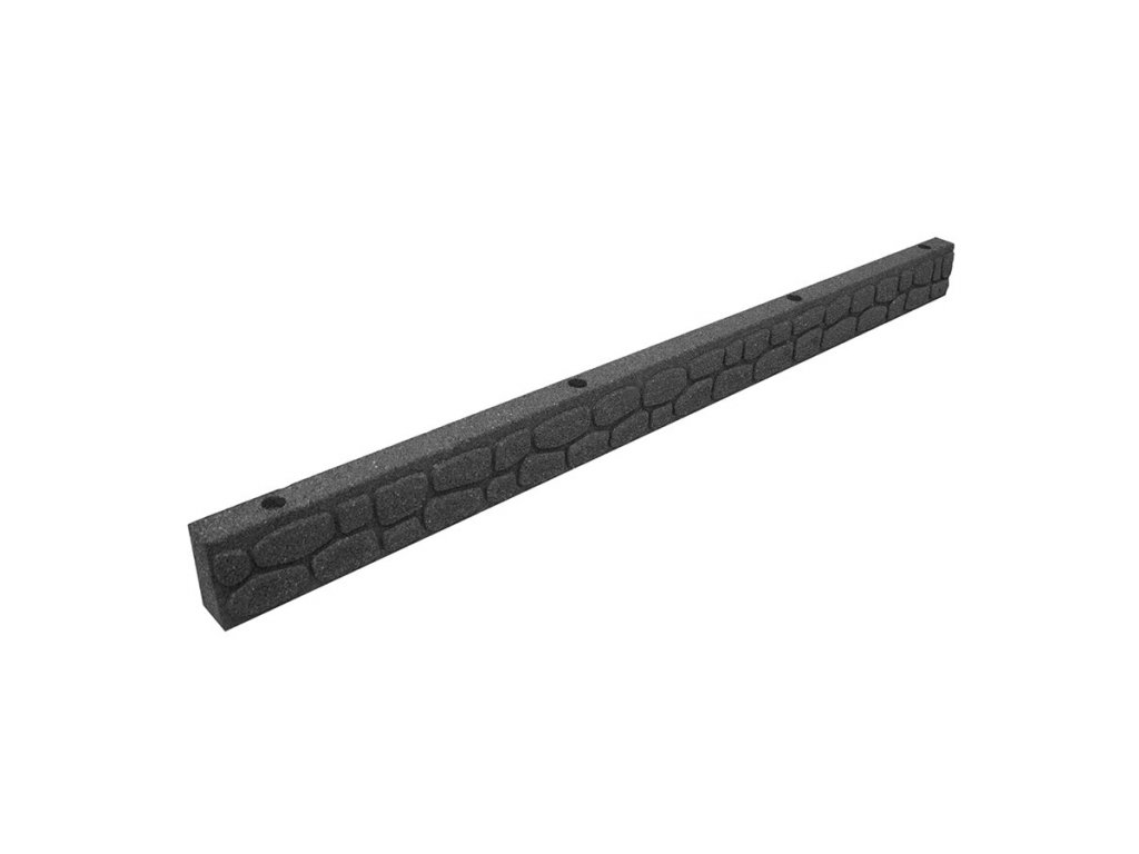 Sivý gumový záhradný obrubník FLOMA Rockwall - 122 x 5,1 x 8,9 cm