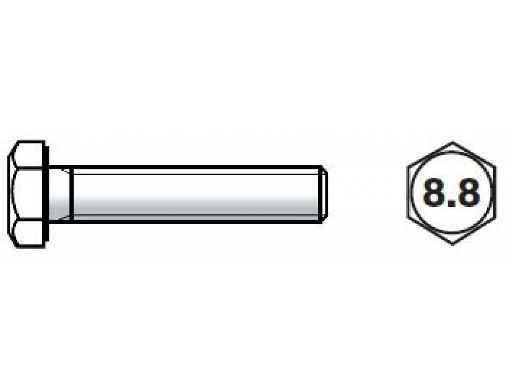 Skrutka DIN933 pevnostná tr. 8.8 ZN, 12ks, M6x40, EXTOL PREMIUM