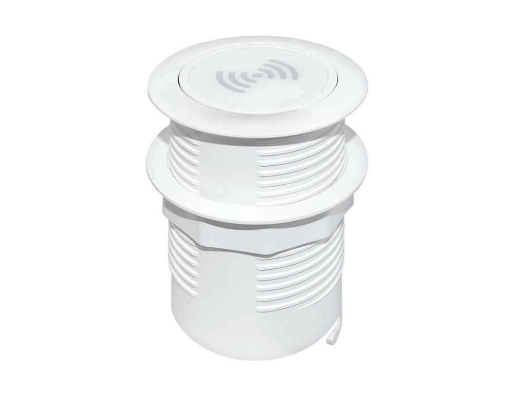 Solight bezdrôtová 15W + USB A+C 20W PD výsuvná nabíjačka, biela