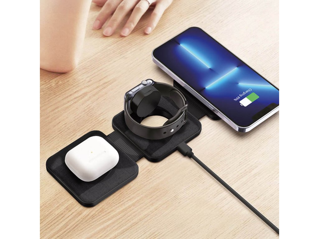 Solight cestovná nabíjačka 3v1, MagSafe kompatibilná