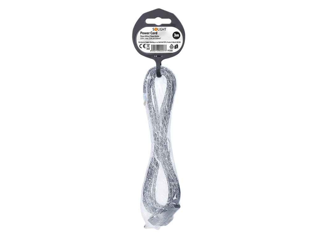 Solight flexo šnúra, 3m, 2 x 0,50mm2, čierna