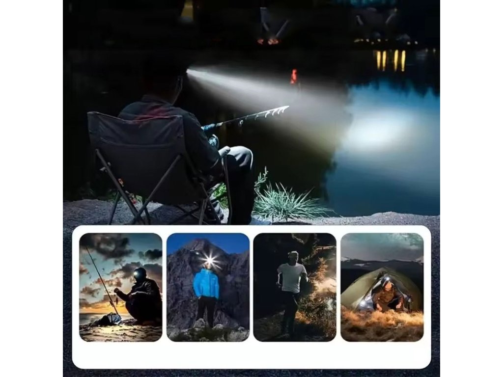 Solight LED čelové nabíjacie svietidlo, 100lm, sensor, Li-Ion