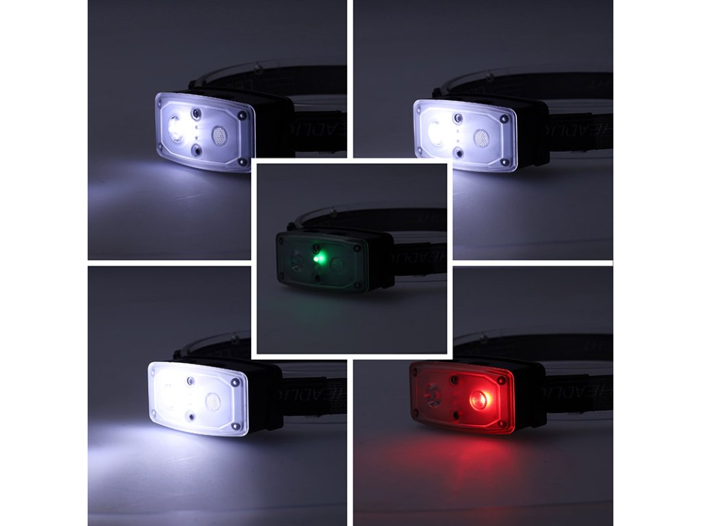 Solight LED čelové nabíjacie svietidlo, 100lm, sensor, Li-Ion