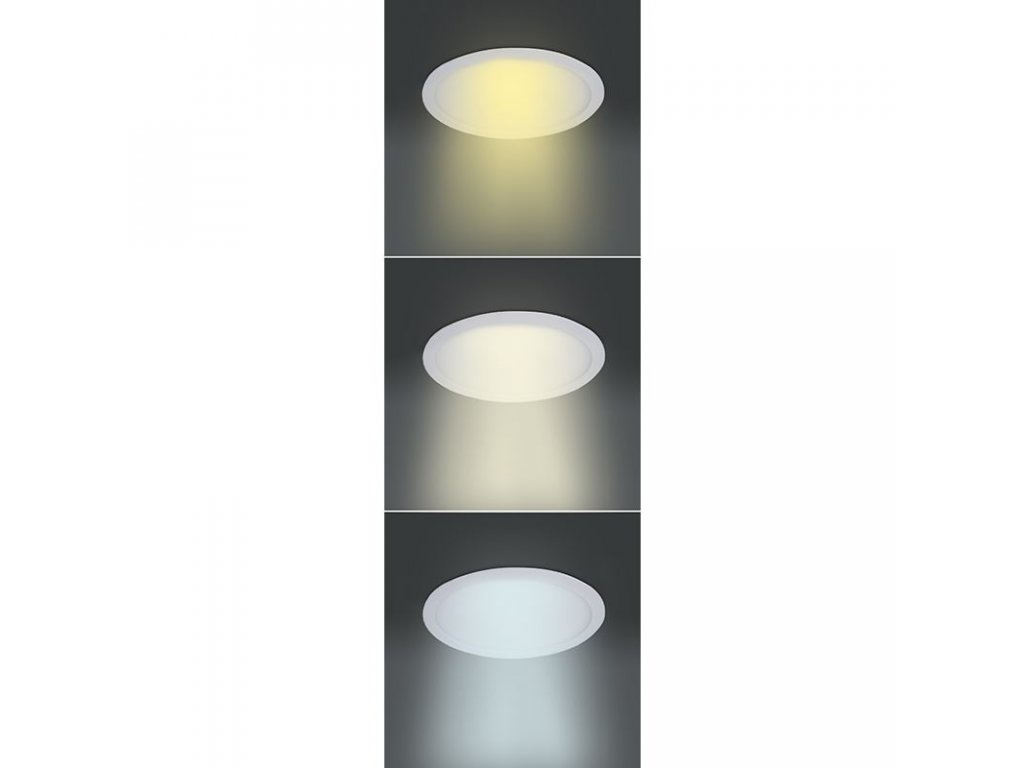 Solight LED mini panel CCT, podhľadový, 12W, 900lm, 3000K, 4000K, 6000K, okrúhly