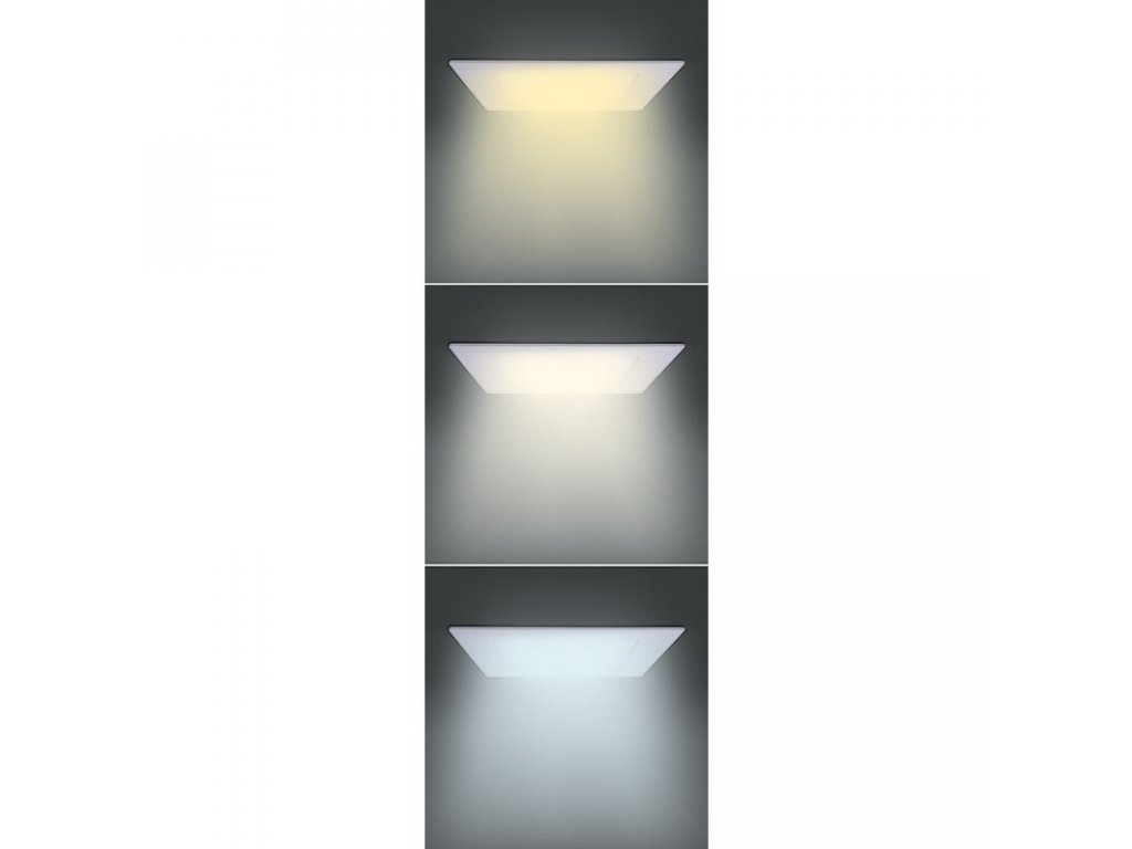 Solight LED mini panel CCT, podhľadový, 12W, 900lm, 3000K, 4000K, 6000K, štvorcový