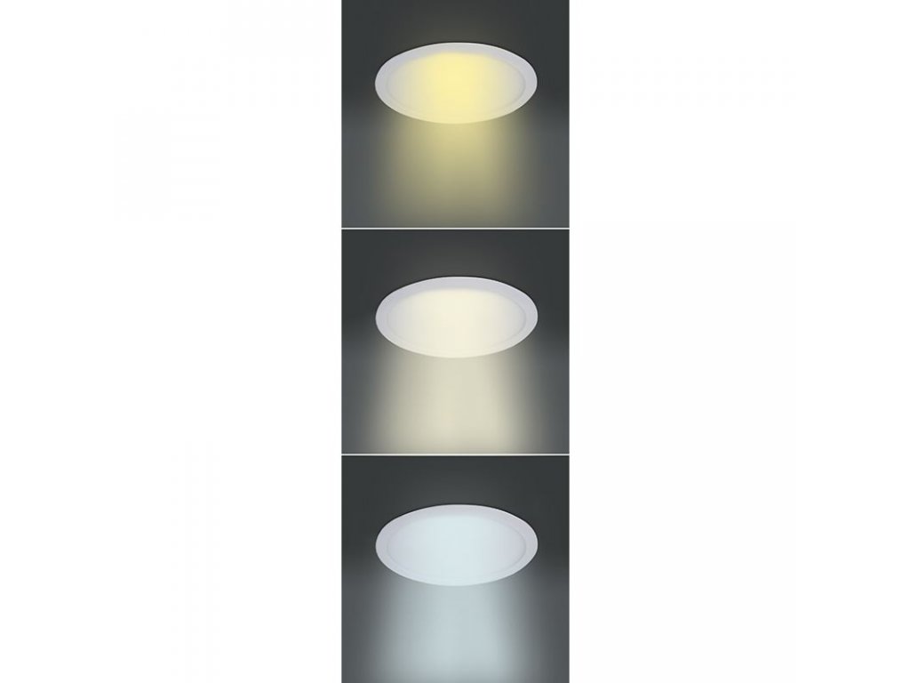 Solight LED mini panel CCT, podhľadový, 18W, 1530lm, 3000K, 4000K, 6000K, okrúhly